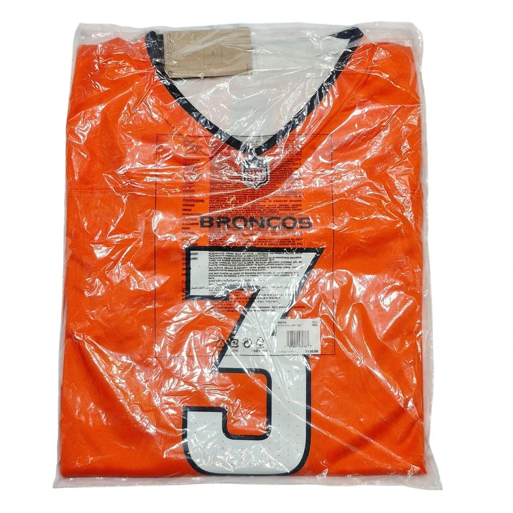 Russell Wilson Denver Broncos Nike Football Game Jersey Orange Men's Size 3XL